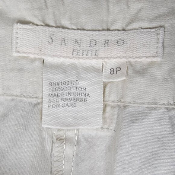 Sandro of Paris Beige Cotton Belted Bermuda Shorts - 8P - Picture 5 of 6